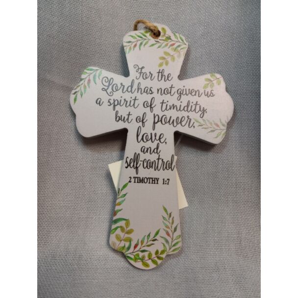 2 Timothy 1:7 Wood Wall Cross