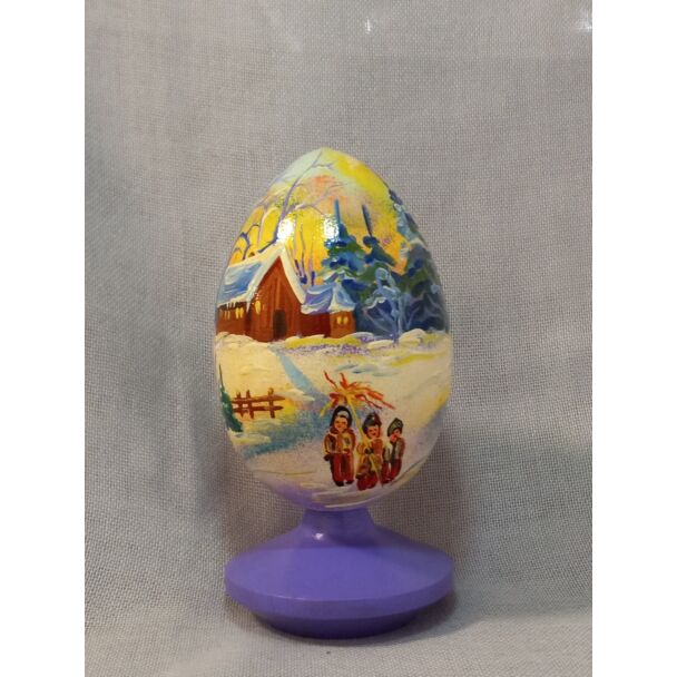 Vertep Ukranian Christmas Celebration Wooden Egg