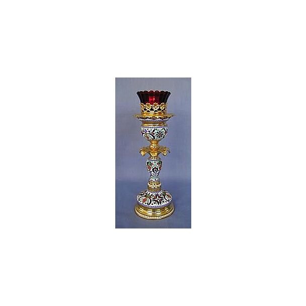 Gold-plated and enamelled Holy Table lamp