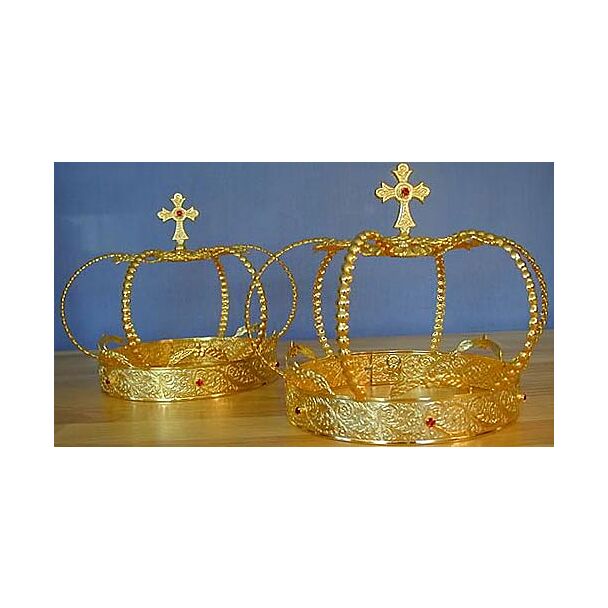 Gold-plated wedding crowns