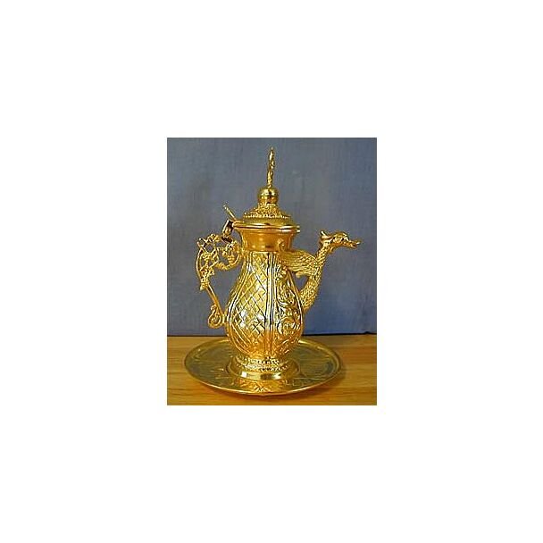 Gold-plated zeon and tray with dragon spout