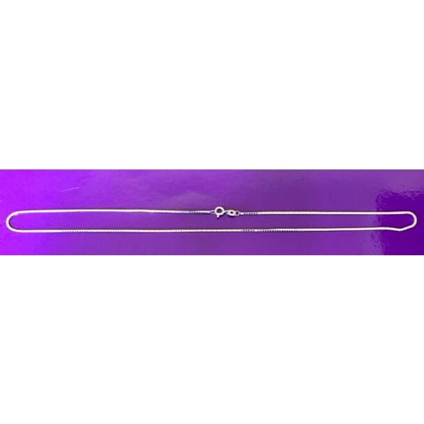 Silver Box Chain, 1.14mm, 24" long.
