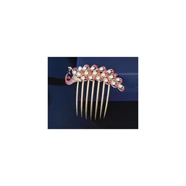 Peacock Hair Comb - Large