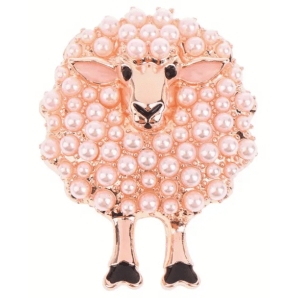 Pink Lamb Brooch