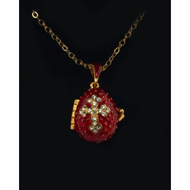 Red Cross Egg Pendant