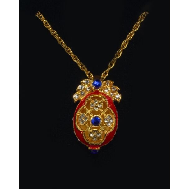 Red Enamel Royal Egg Pendant