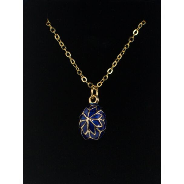 Royal Blue Snowflake Egg Pendant