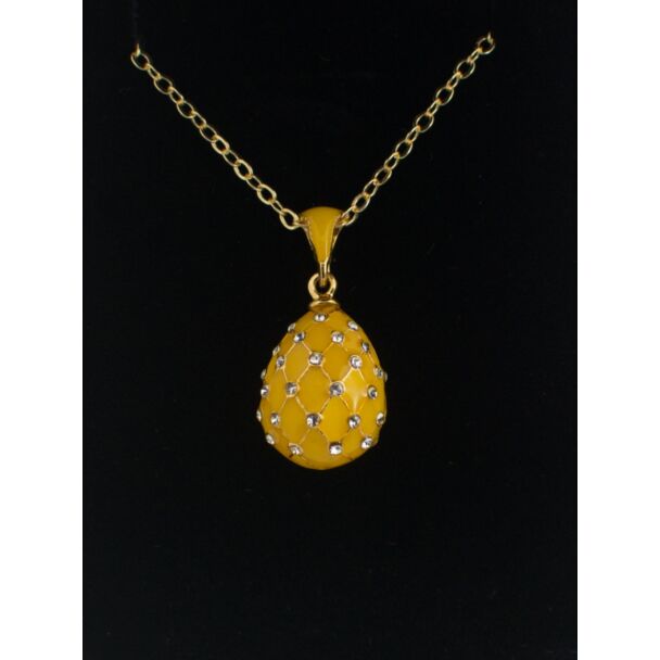 Yellow Trellis Egg Pendant