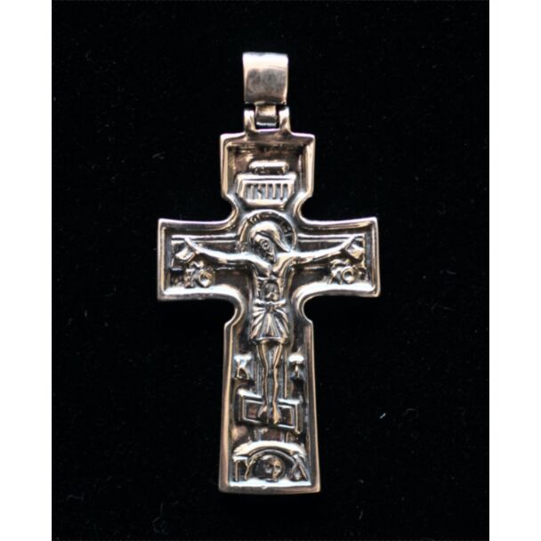 Sterling silver 19th-century Russian pectoral Cross with St. Peter on back