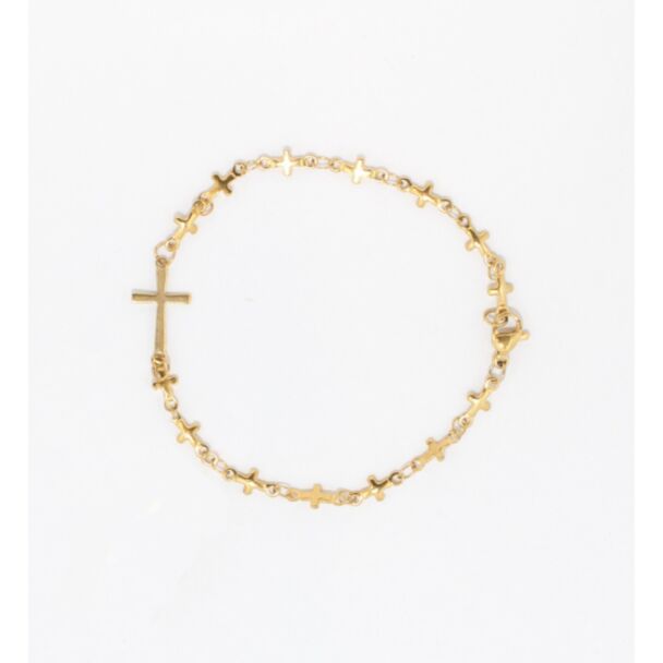 Gold Colored Cross Bracelet (Short)