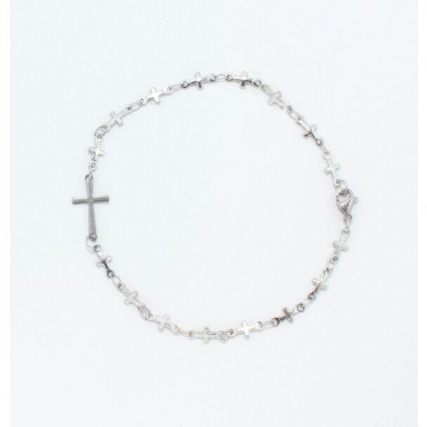 Silver Colored Cross Bracelet (long)