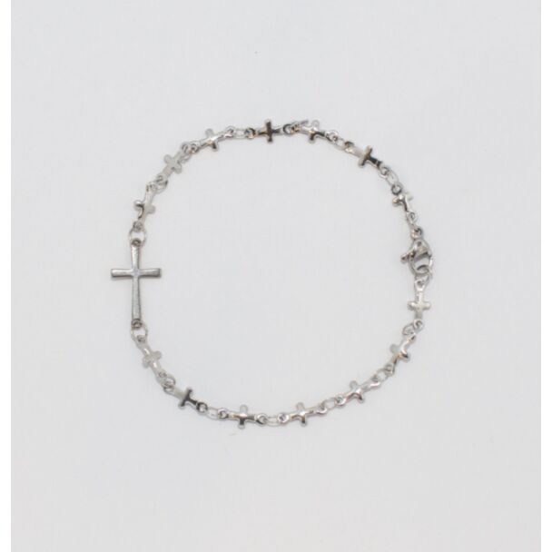 Silver Colored Cross Bracelet (short)