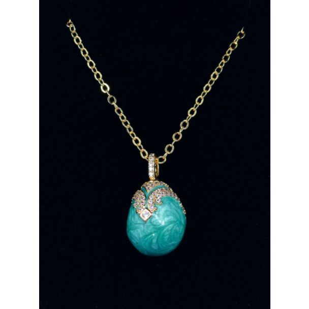 Turquoise Swirl Egg Pendant