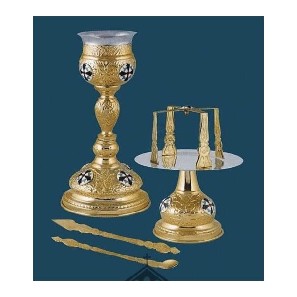  Gold-Plated Chalice Set with Silver Cup