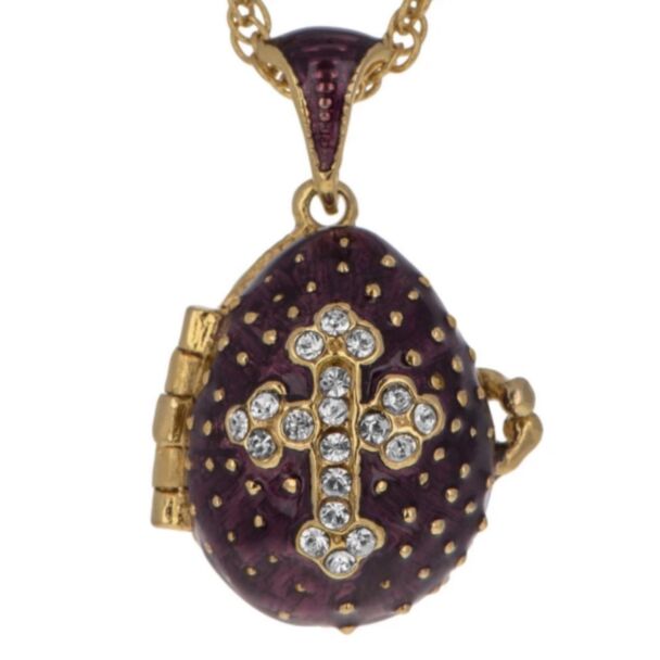 Purple Cross Egg Pendant