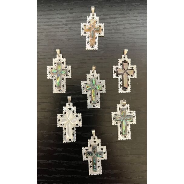 Mother of Pearl Carved Cross (1.25")