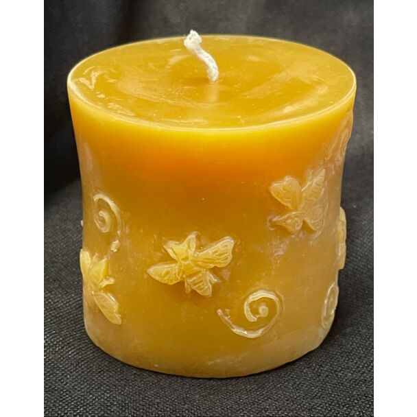 Busy Bees Short Pillar Candle