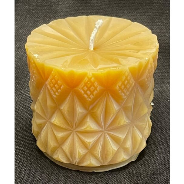 Cut Diamond Pattern Short Pillar Candle