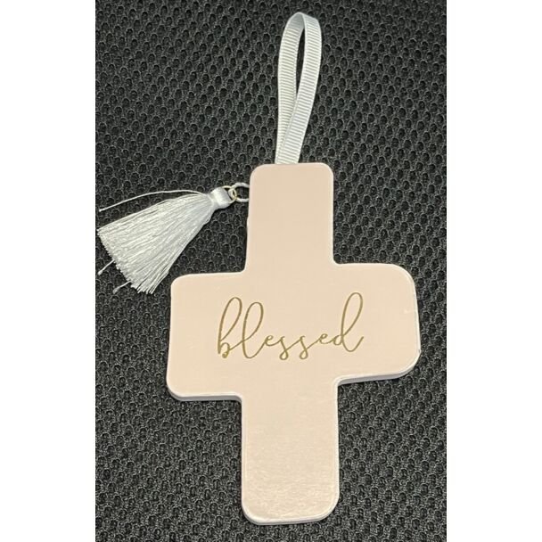 Cross - "Blessed" Pink