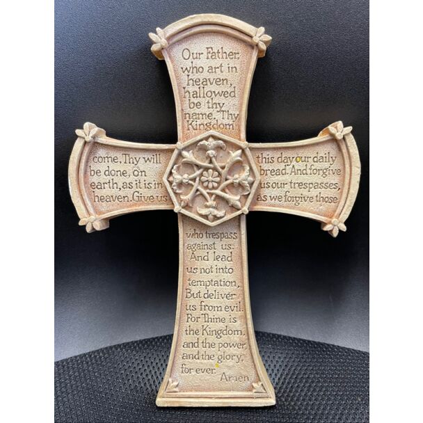 Beige Wall Cross - "Our Father..."