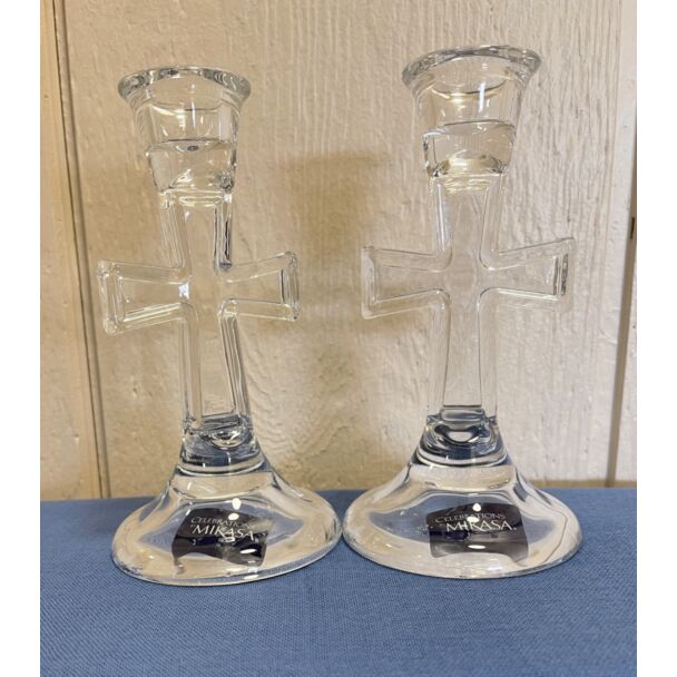 Crystal Cross Candle Holders