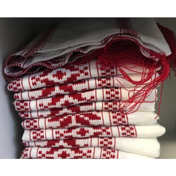 White/Red Romanian Icon Scarf