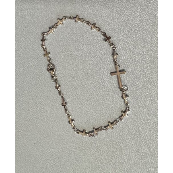 Silver Colored Cross Bracelet (long)