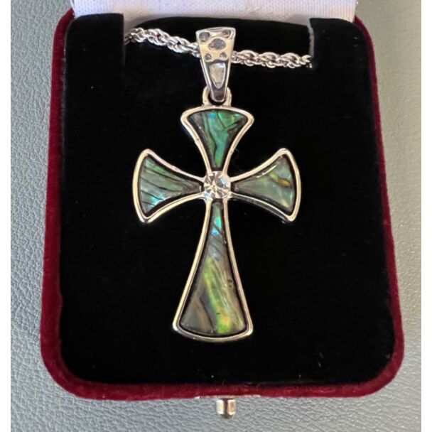 Iridescent Cross Necklace