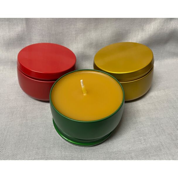 8 ounce candle tins -assorted colors