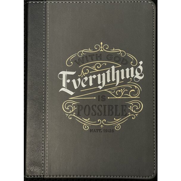 "With God Everything is Possible" Faux Leather Journal