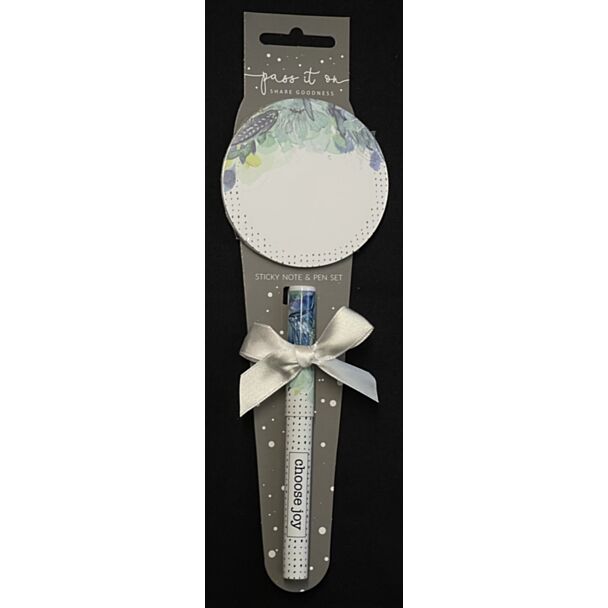 "Choose Joy" Pen with Sticky Notepad Set