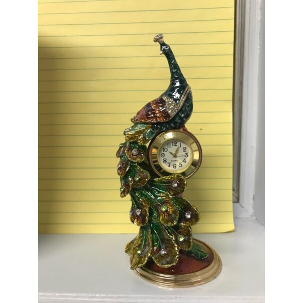 Peacock Clock/Trinket Box