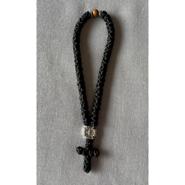 50-knot Prayer Rope Wooden Beads, cross end (Athonite)