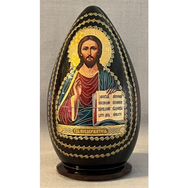 Icon of Christ and the Theotokos, Egg shaped Nesting Doll