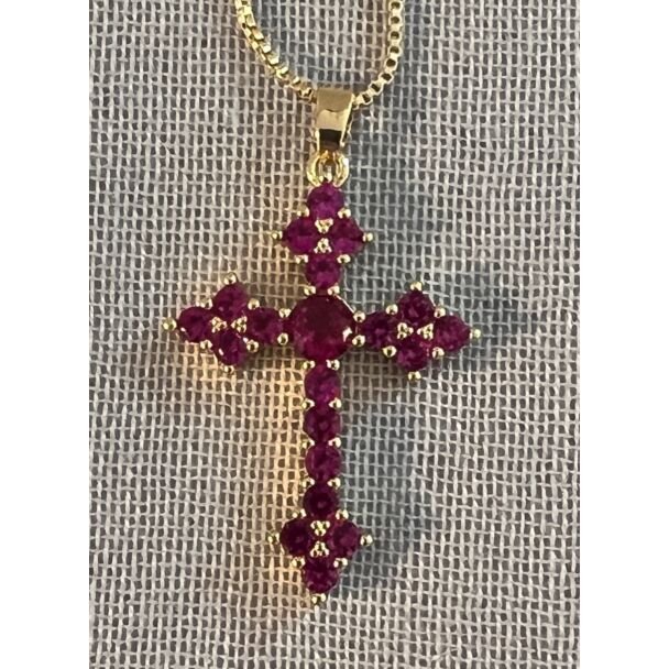 Fuchsia Rhinestone Cross