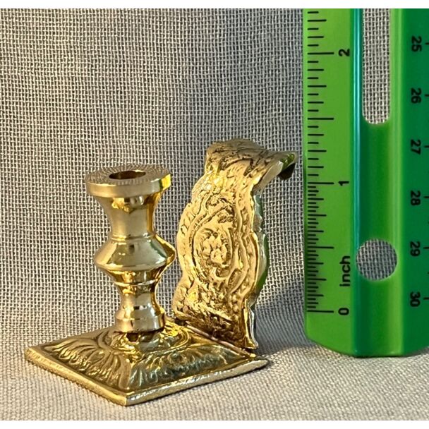 Brass Candle holder with handle and decorations