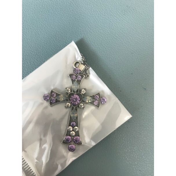 God we Trust Cross silver and purple