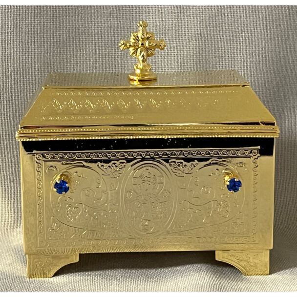 Small gold-plated rectangular Artophorion (Pyx)