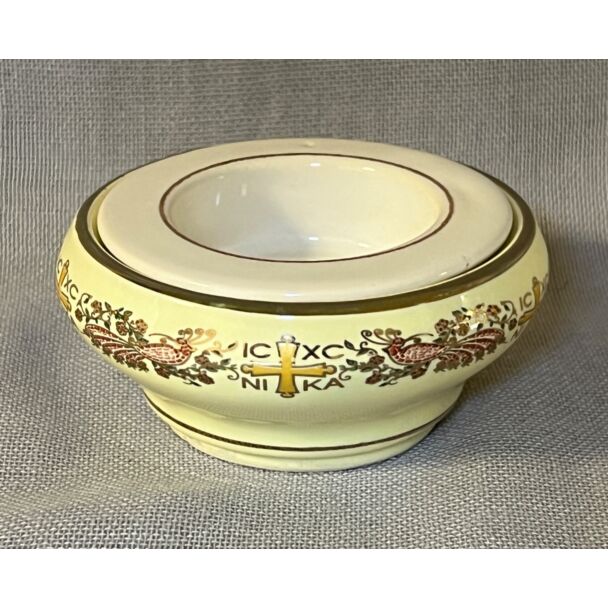 Ceramic Tea light Holder - cream/white