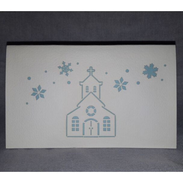 Blue Church Pop Up Card