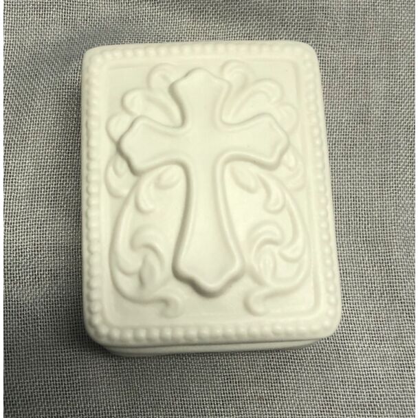 Ceramic Cross-Designed Box