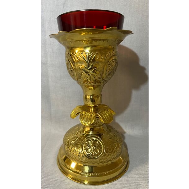 Short lacquered brass Holy Table lamp