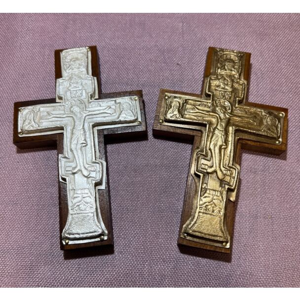 Small Wall Cross with Silver or Gold Riza