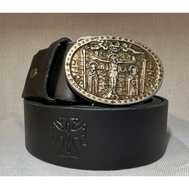 Monastic Leather Belt w/ Nickel Buckle