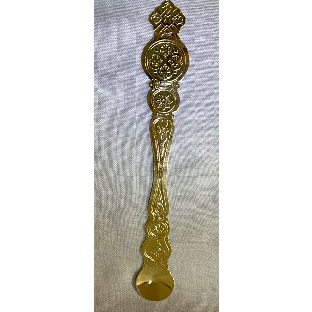 Gold Plated Brass Communion Spoon #2 (Round Bowl)