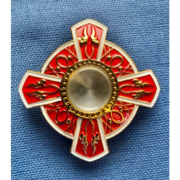 Reliquary - Cross shape in red and white enamel