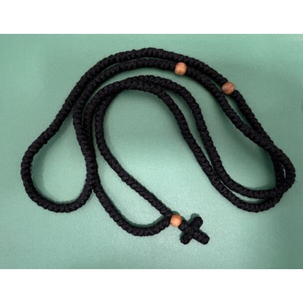 300-Knot Wool Prayer Rope w/Myrtle Wood Beads
