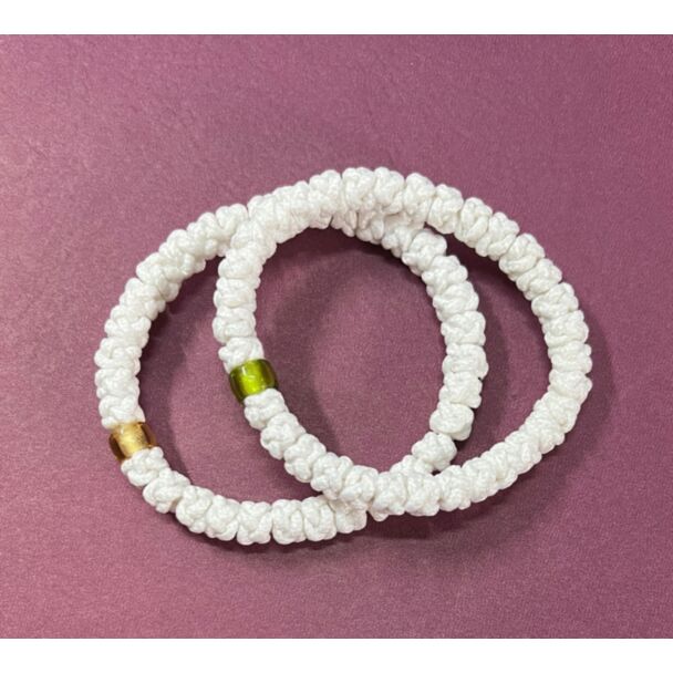 33-knot White Floss Prayer Rope - wrist style