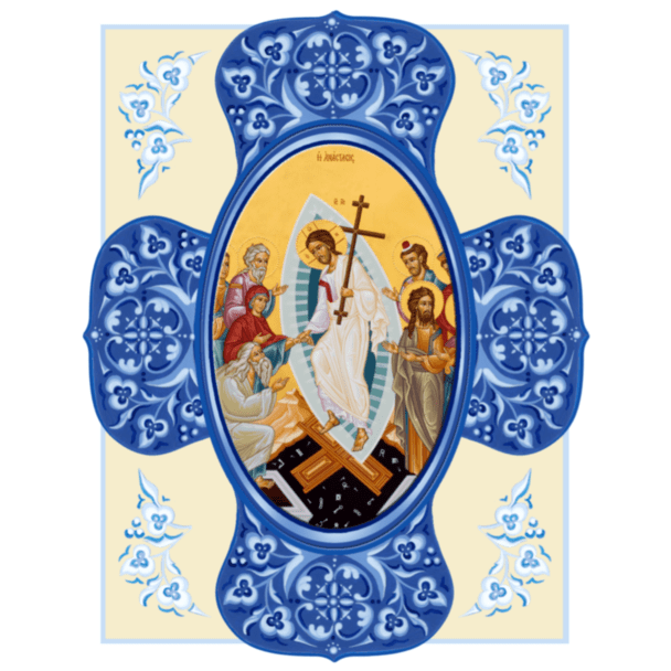 Pascha Card (Blue Cross) (10 Pack)
