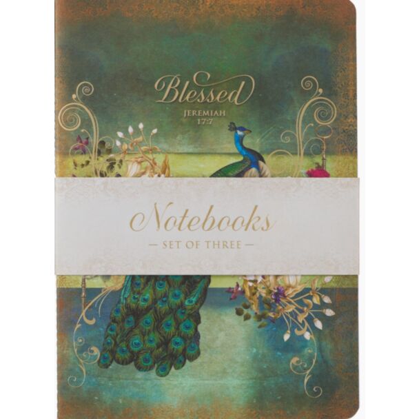 Blessed Peacock Large Notebook Set